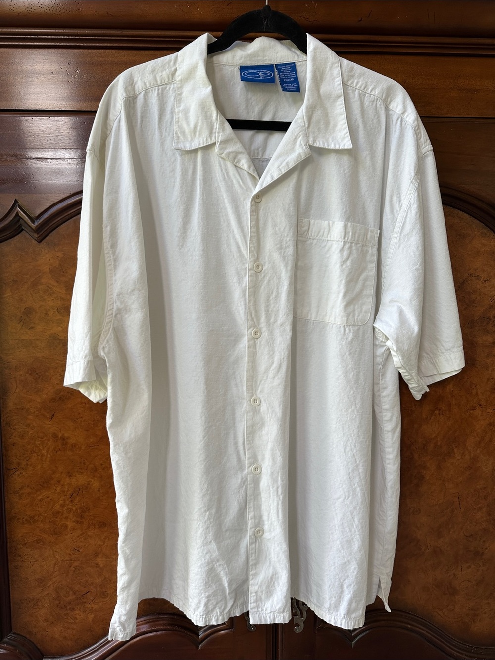 OP Men's White Short-Sleeve Button-Down Shirt